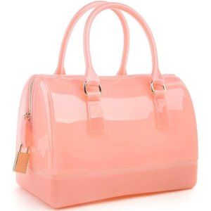 Miforines Ladies Summer Jelly Pillow-shaped Handle Candy Transparent Crystal Bag